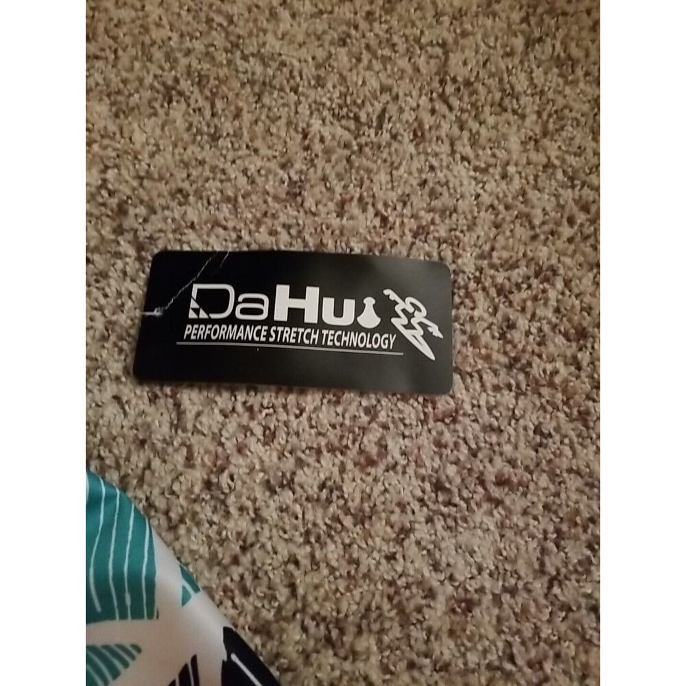 DaHui Men's 42 Board Shorts Blk/Seafoam Green Hawaii Beach Swim Trunks Surf NWT - Picture 5 of 11